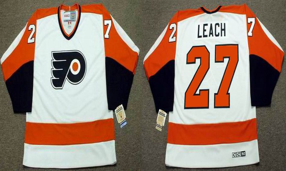 2019 Men Philadelphia Flyers 27 Leach White CCM NHL jerseys